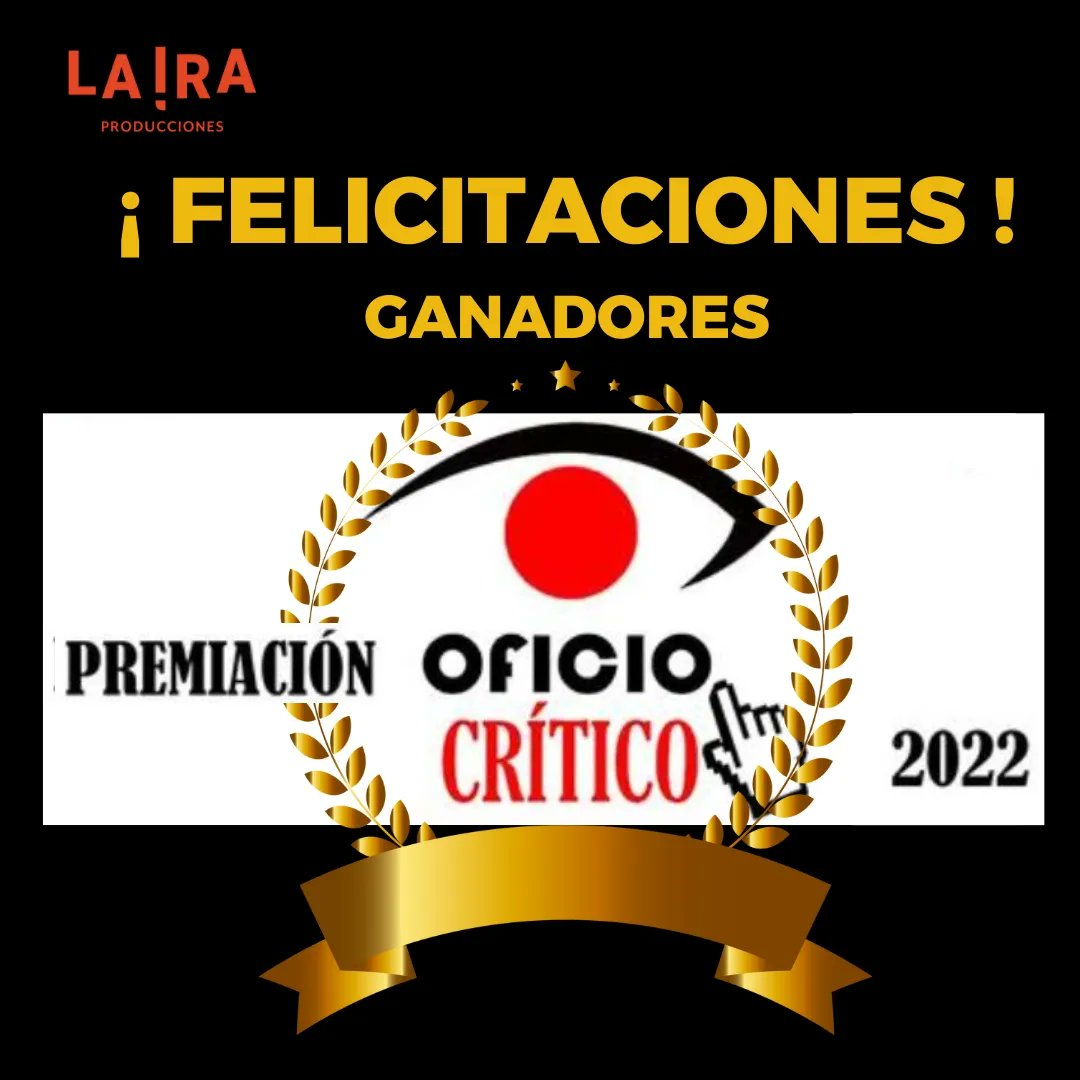 IraProducciones's tweet photo. Felicitamos a nuestros compañer@s que recibieron premiaciones #OficioCritico para las Artes Escénicas gracias a las obras que realizamos juntos en el 2022 😃 Teatro 🎭
✨ Alicia Mercado por #TIEMPOSMEJORES
✨ Airam Galliani por #ELCOLLAR
✨ Manuel Calderón Por #LaPuertaDelCielo https://t.co/faPYO18WL7