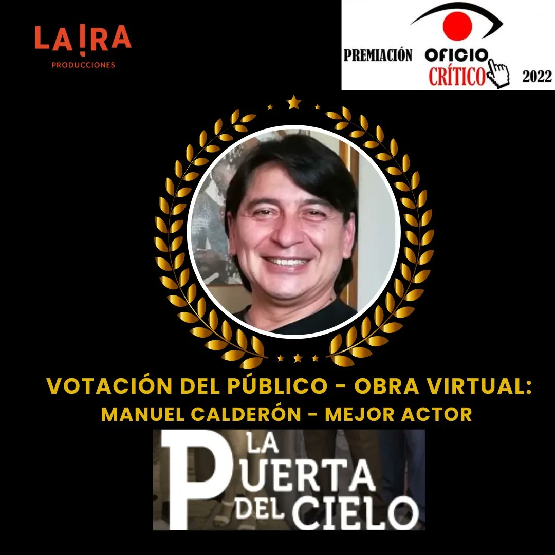 IraProducciones's tweet photo. Felicitamos a nuestros compañer@s que recibieron premiaciones #OficioCritico para las Artes Escénicas gracias a las obras que realizamos juntos en el 2022 😃 Teatro 🎭
✨ Alicia Mercado por #TIEMPOSMEJORES
✨ Airam Galliani por #ELCOLLAR
✨ Manuel Calderón Por #LaPuertaDelCielo https://t.co/faPYO18WL7