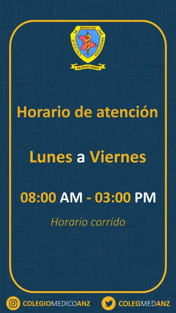 colegmedanz's tweet photo. Nuestro horario de atención #Lunes a #Viernes de 8am - 3pm horario corrido , nuestra sede en Nva Barcelona #Anzoategui #ColegioDeMedicos https://t.co/CDco0V8J6s