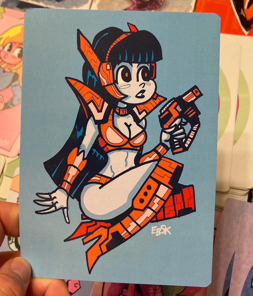 edbot5000's tweet photo. #mechmonday flashback to my Guardian Legend piece… process: original 9x12, digital color to print. The NES game where a cute robot girl turns into a spaceship.

#guardianlegend #robotgirl  #nintendo #videogames #retrogames #edbot5000 #eb5k #illustration  #characterdesign https://t.co/jqw4YwJt5N