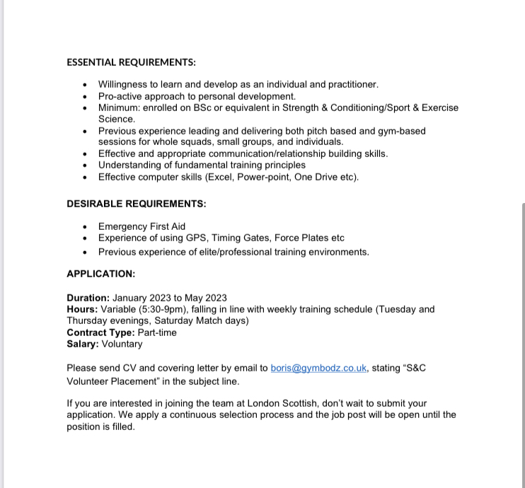 rugbyvacancies's tweet photo. London Scottish (ENG) are offering a S&amp;C Placement, voluntary, further details at the pictures. 

#rugbyvacancies #rugby #london https://t.co/LOeWCl1adi