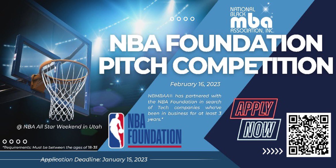 LABlackMBA's tweet photo. Tech entrepreneurs - Apply now to @theblackmba x @nbafoundation Pitch Competition where members &amp; friends can win access to additional funding &amp; an opportunity to get their ideas in front of VCs! 👉🏿 Link in bio for more details! 

#theblackmba #BlackinTech https://t.co/iIhXZ0Cgj1