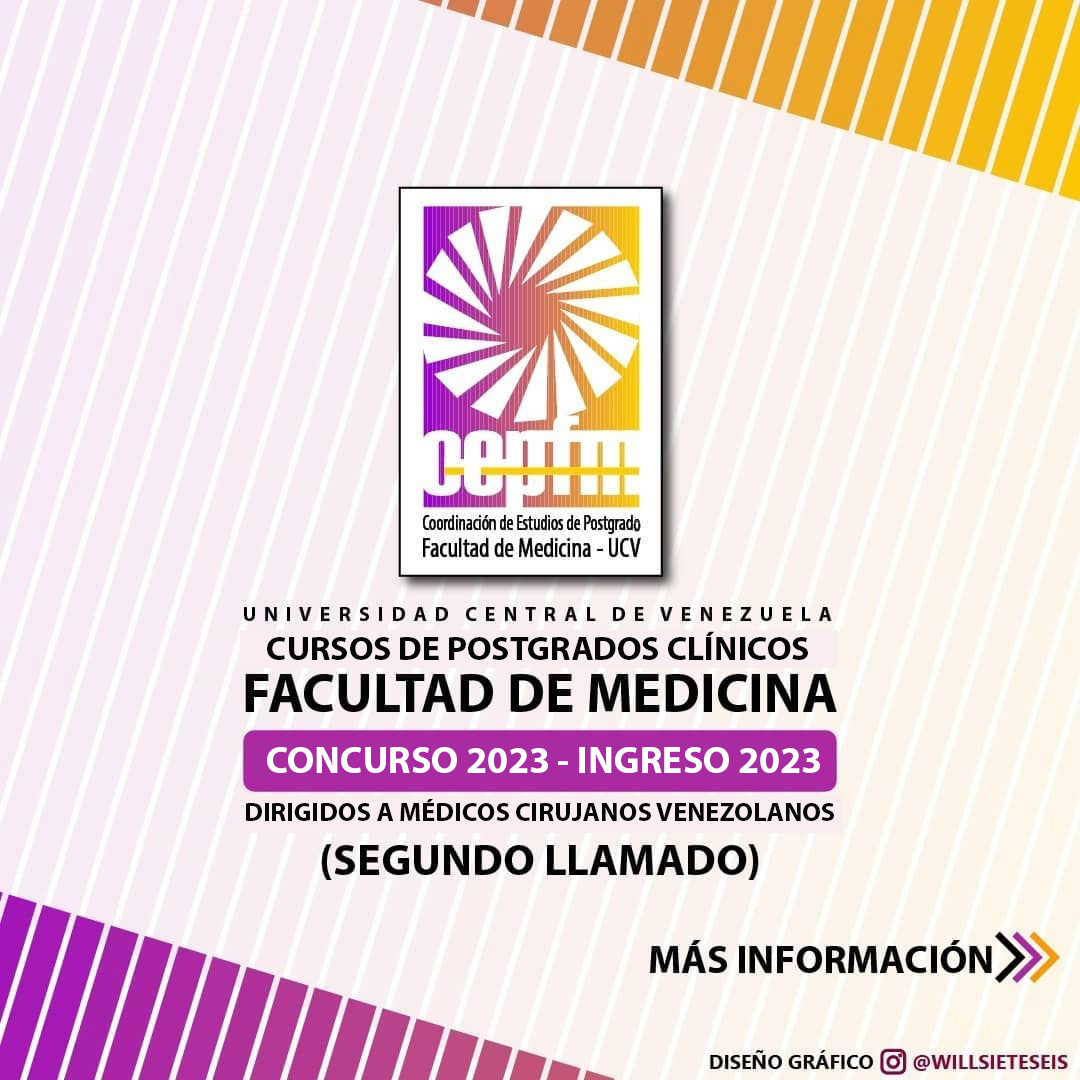 NotiMedUCV's tweet photo. Procedimiento de selección (SEGUNDO LLAMADO) para optar por los programas de postgrados clínicos. Inscripción en el concurso se obtendrán únicamente
mediante un archivo comprimido en el siguiente enlace: https://t.co/REettM0qRq https://t.co/bRdiny0xn2