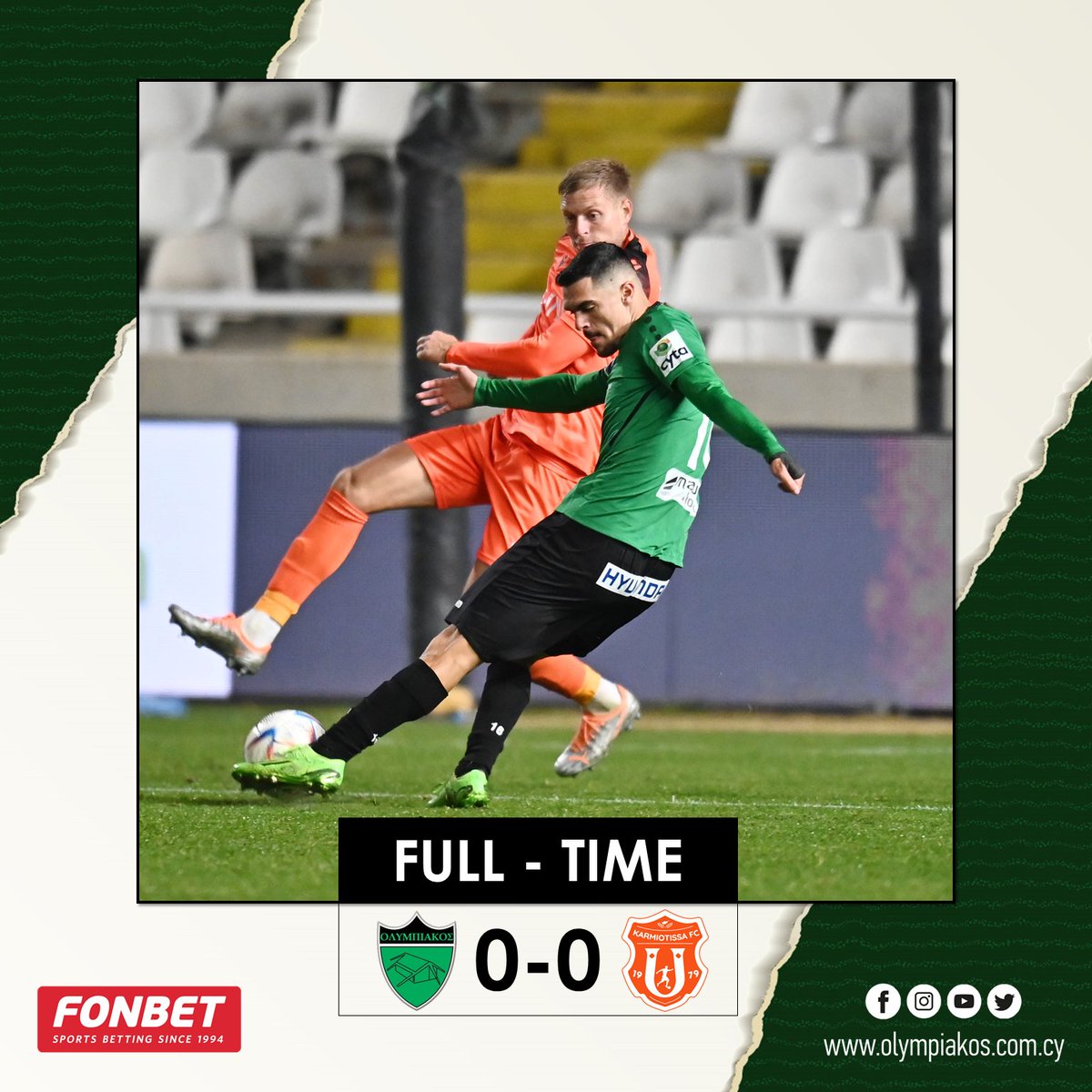 OlympiakosNic's tweet photo. #FullTime | Τέλος Αγώνα | ΟΛΥΜΠΙΑΚΟΣ - Καρμιώτισσα 0⃣-0⃣
#OlympiakosNicosia #Taktakalas #Matchday #CytaLeague #olykarm https://t.co/AAiGPCGvTI