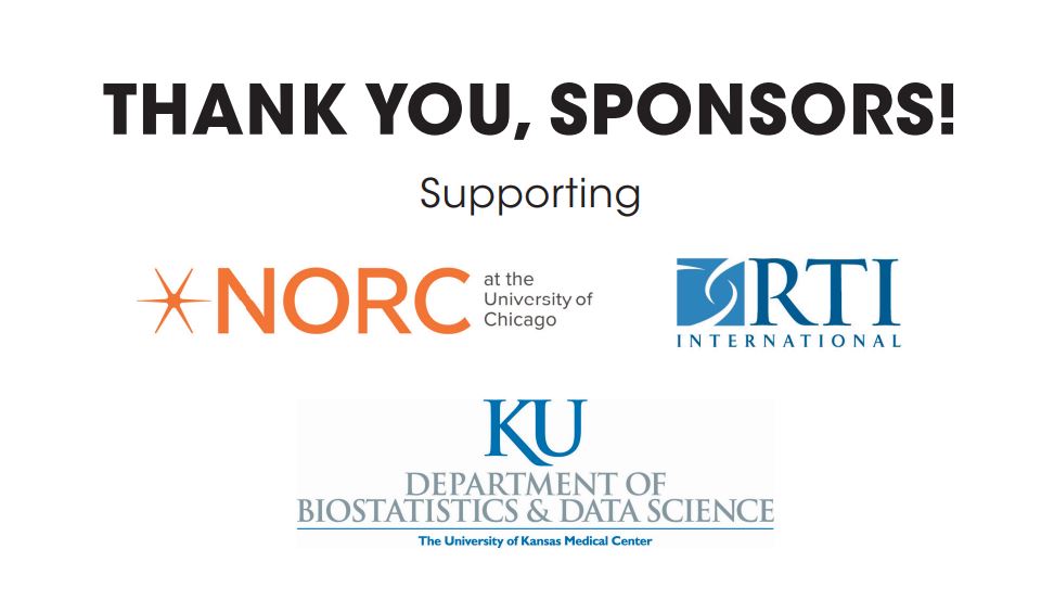 AmstatNews's tweet photo. .@AmstatNews gives a big shout-out to our #ICHPS2023 supporting sponsors: @NORCNews; @RTI_Intl; and @UnivOfKansas. Thank you!  #statistics #datascience #healthpolicystatistics https://t.co/gTsHzNxAt5