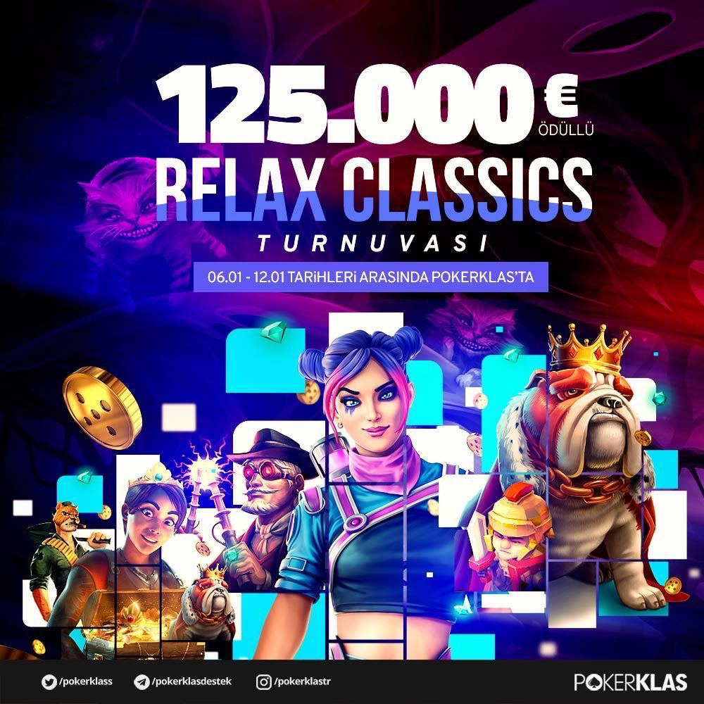 PokerKlass's tweet photo. 😳 125.000 EUR  - PokerKlas Relax Classics Turnuvası 

⏰ 06.01 - 12.01 Tarihleri arasında geçerlidir!

🤑Ödül Havuzu I 125.000 EUR 

➡️Detaylar PokerKlas Promosyonlar sayfamızda! https://t.co/MT0U5J1fqM