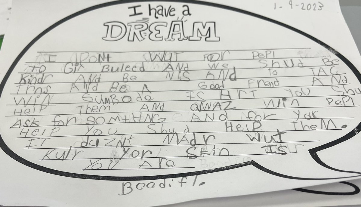 bswallner's tweet photo. Learning about MLK. #nomoredevil #morecucumbers #colordoesntmatter #youarebeautiful @HydeElem @HydePrincipal #GoWarriors #MakeADifference https://t.co/JpFvwFTfdi