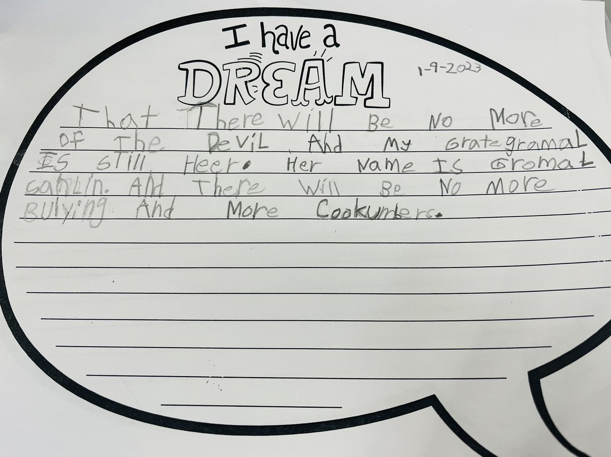 bswallner's tweet photo. Learning about MLK. #nomoredevil #morecucumbers #colordoesntmatter #youarebeautiful @HydeElem @HydePrincipal #GoWarriors #MakeADifference https://t.co/JpFvwFTfdi