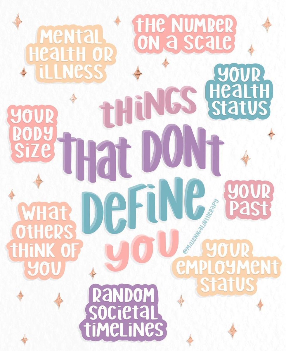 You get to choose in life what defines you as a person - pick things that uplift you. 
-
Image via millennialintherapy on IG