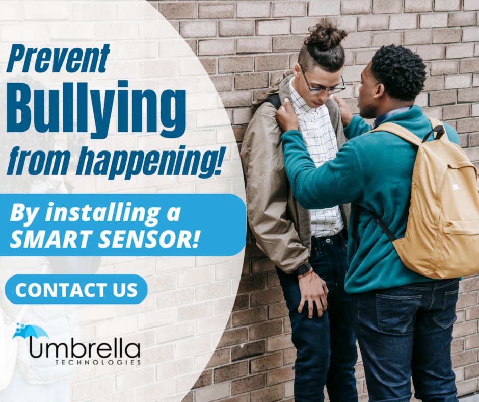 UmbrellaSys's tweet image. Intended to pick up on bullying incidents, our IoT sensors can hone in on voice recognition and make the determination of when voice levels have escalated into an aggressive nature. Call today to learn more!

#safety #smartsensor #security #bullyingawareness #bullyingprevention