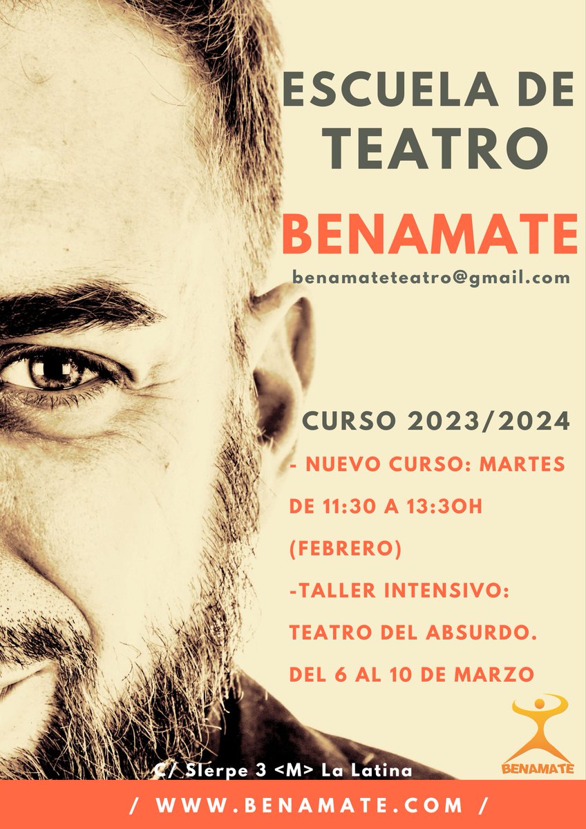 Nuevo año... Nuevos Cursos y Talleres! Regular de Mañana e Intensivo Teatro del Absurdo: benamateteatro@gmail.com