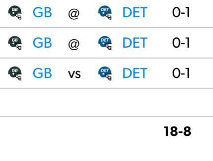 EsotericPacker's tweet photo. #Packers #Decode 

88 and 8 continued 

Rodgers gets 8th loss vs lions 

Lafleur gets 19th reg. Season loss (8th prime) 

Both teams were 8-8 (week eight-teen) Rodgers stays at 18 wins vs lions in week 18 

Rodgers stays at 88 wins reg. Season at home 

#Scripted #GoPackGo https://t.co/uO7PkNghkI