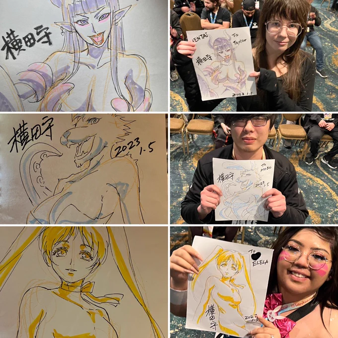 There was a hentai panel late at night on the first day, and I tried to draw a montage of the hentai people's requests.I also tried drawing a few panels at once with a normal panel, but the accuracy is bad!  
#AnimeLA18 
#animelosangeles2023 