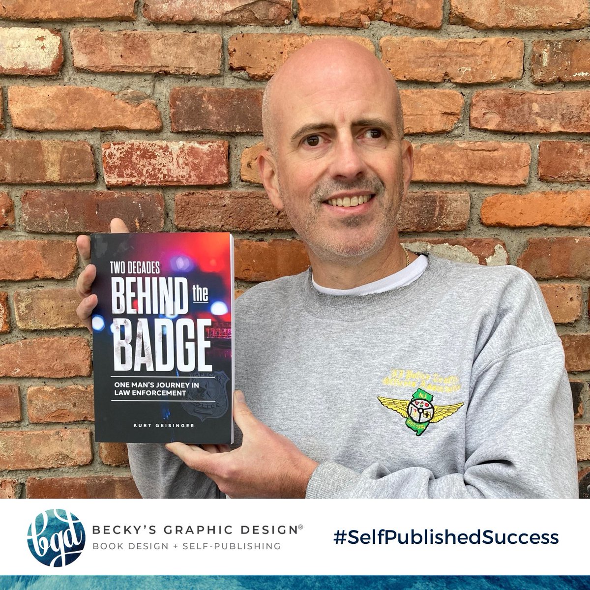 BeckysGraphicD's tweet photo. First-time author Kurt Geisinger published "Two Decades Behind the Badge: One Man’s Journey in Law Enforcement" in 2022 https://t.co/HWaGhB2nu3. His book is a collection of short stories recounting firsthand experiences seldom seen by the general public. #selfpublishedsuccess https://t.co/BPLVqG28Gn
