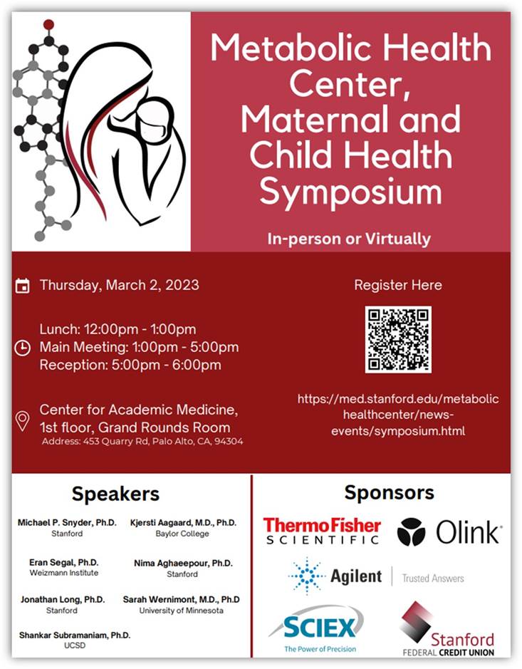 Looking forward to speaking at the Metabolic Health Center Symposium in March. Register here: med.stanford.edu/metabolichealt… @stanfordanes @StanfordChild @StanfordNeo @StanfordPeds @StanfordMCHRI @stanfordimmuno @StanfordDBDS @BWFUND @MarchofDimes @BWFUND