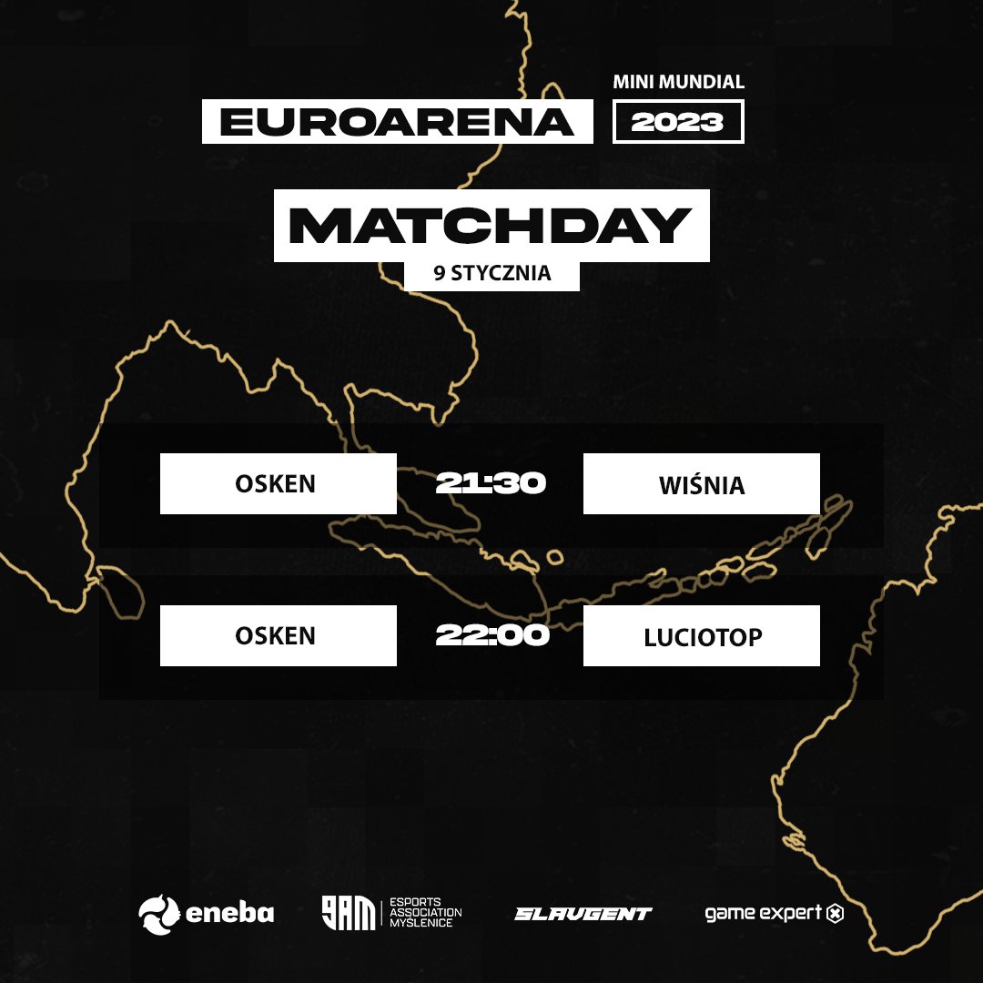 Rozpoczynamy rozgrywki w ramach EuroArena. W rozgrywkach wezmą udział <a href="/Osken3008/">Osken</a> oraz @J0K3Ri7i.

Osken już dziś podejmie swoich dwóch rywali. O 21:30 zagra przeciwko Wiśni, chwilę później zmierzy się z - LucioTop.

Transmisja z rozgrywek ⤵
▪ twitch.tv/osken3008