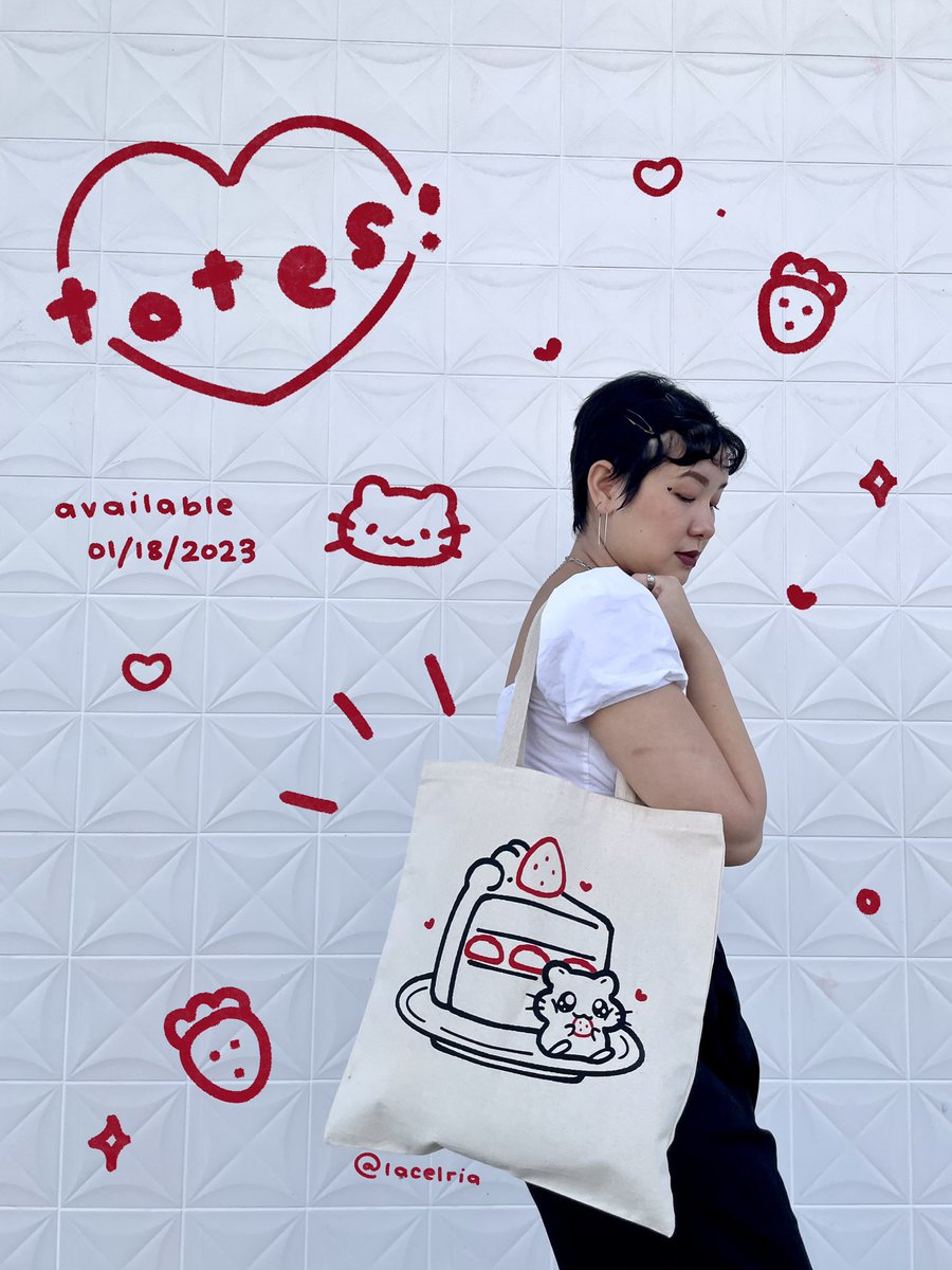 lacelria's tweet photo. 🐹 hammy tote bags will finally be available online on january 18!!
🍓 perfect for school, office work, grocery, the park, or any other daily outing !
🍰 made of high quality heavy canvas / 15” x 16” https://t.co/RWT1gaOhXl