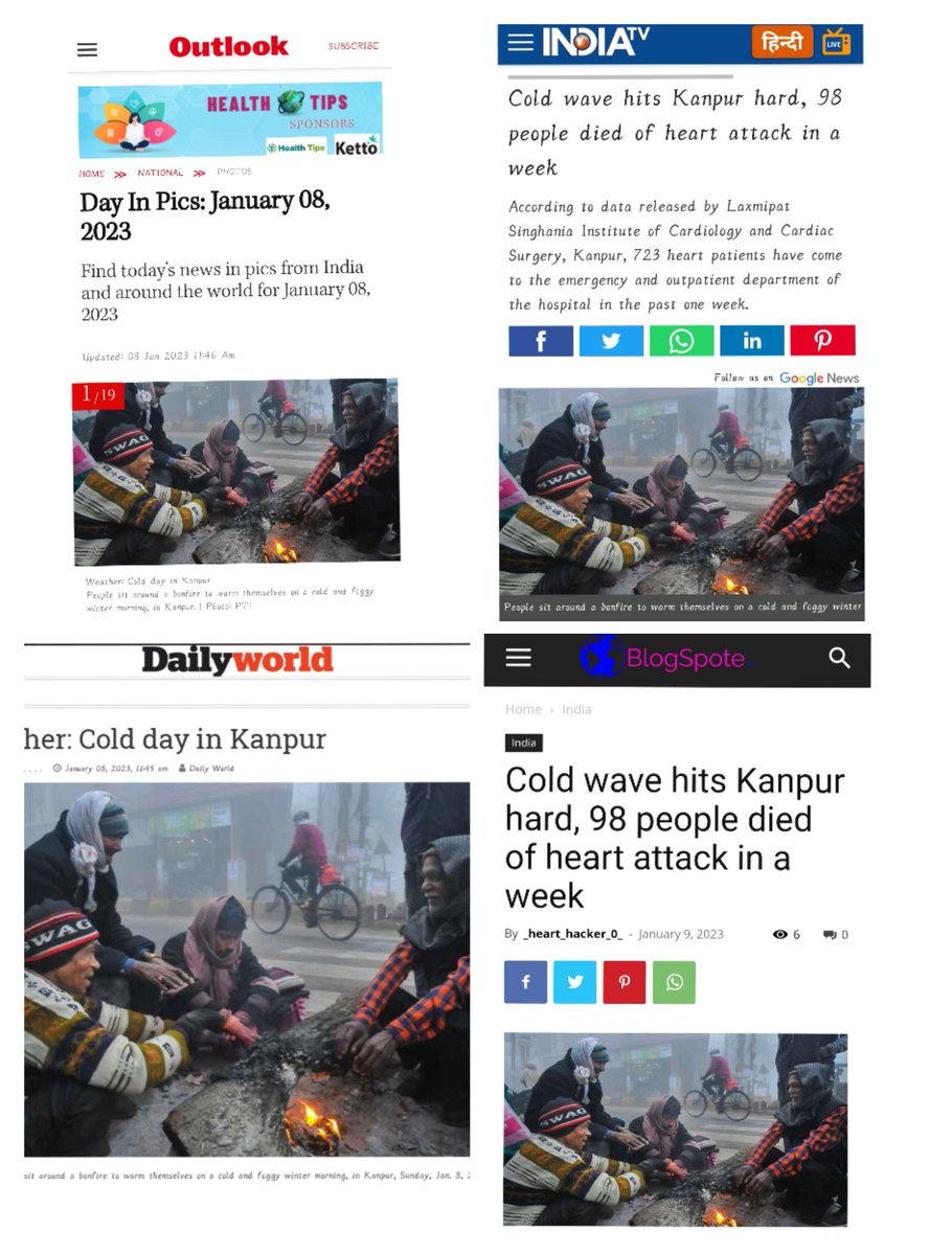 arpit_srivastva's tweet photo. Publish work - people sit around a bonfire on a cold and foggy winter morning in kanpur.
#PTI #Indiatv #indiatvnews #OutlookMagazine #blogspote #Dailyworld https://t.co/cn127MkwEp