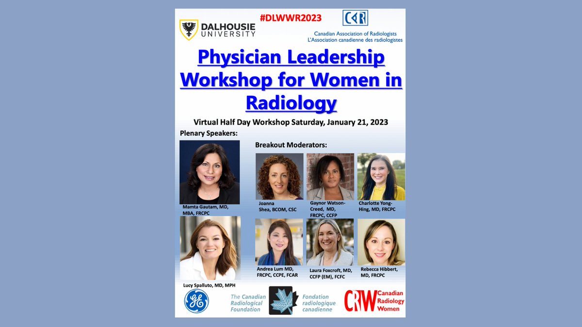 Don't miss out on the Virtual Half Day Workshop Saturday, January 21, 2023

medicine.dal.ca/departments/de…

 #radiology #radiologyteam #radiologyclub #education #doctor #onlinelearning #radiologytech #bccanada #radiologydepartment #radiologystudent #womeninradiology