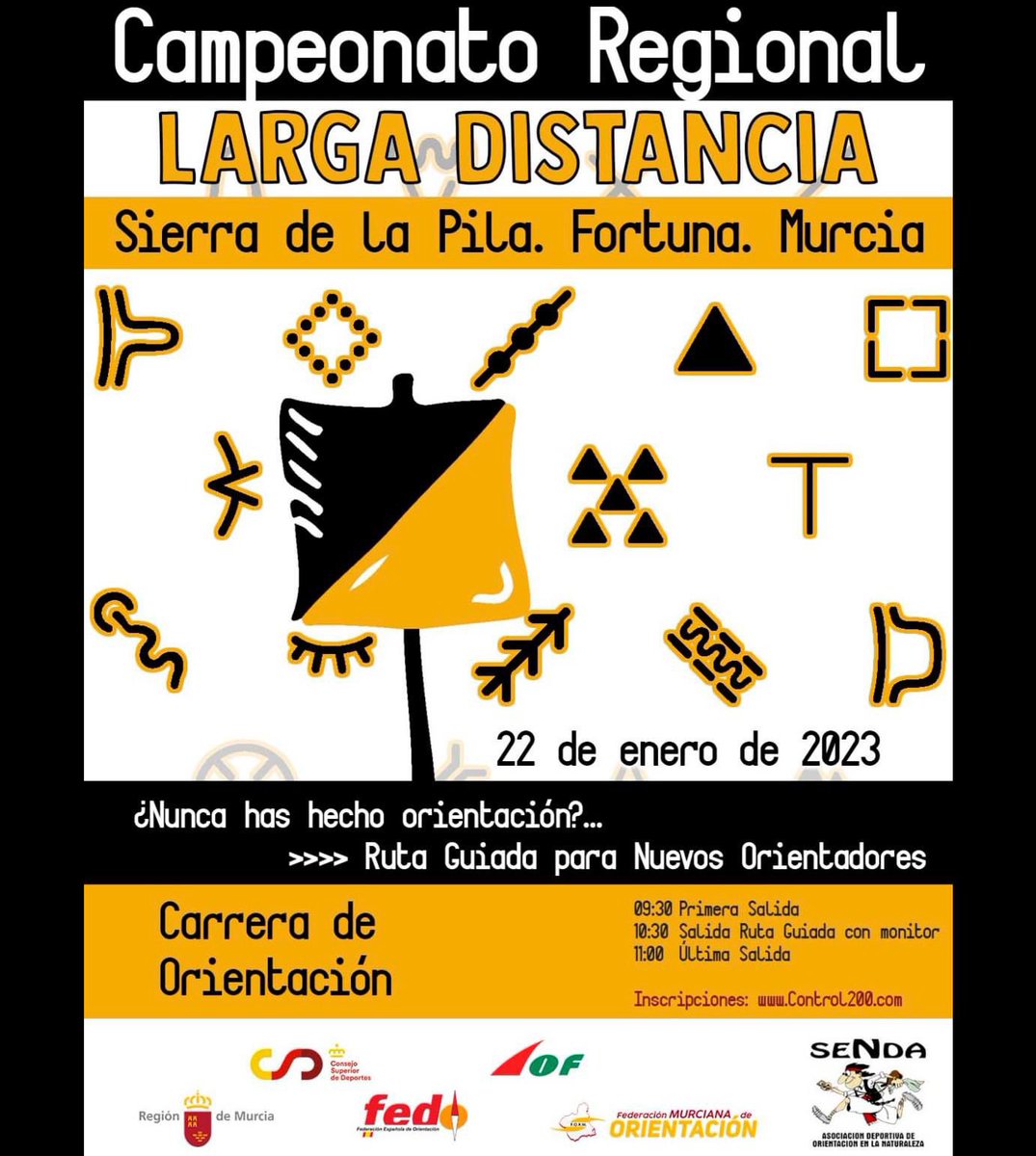 Senda_O's tweet photo. Comenzamos el año organizando el ....

🏆 Campeonato Regional Larga Distancia O-Pie 2023
📆 22 de Enero de 2023
📍Sierra de la Pila (Fortuna)
📝 Inscripciones, hasta el miércoles 18 de enero las 23:59h: https://t.co/tTmuefDo8z

Ruta guiada para nuevos orientadores. https://t.co/73jipzs5Oo