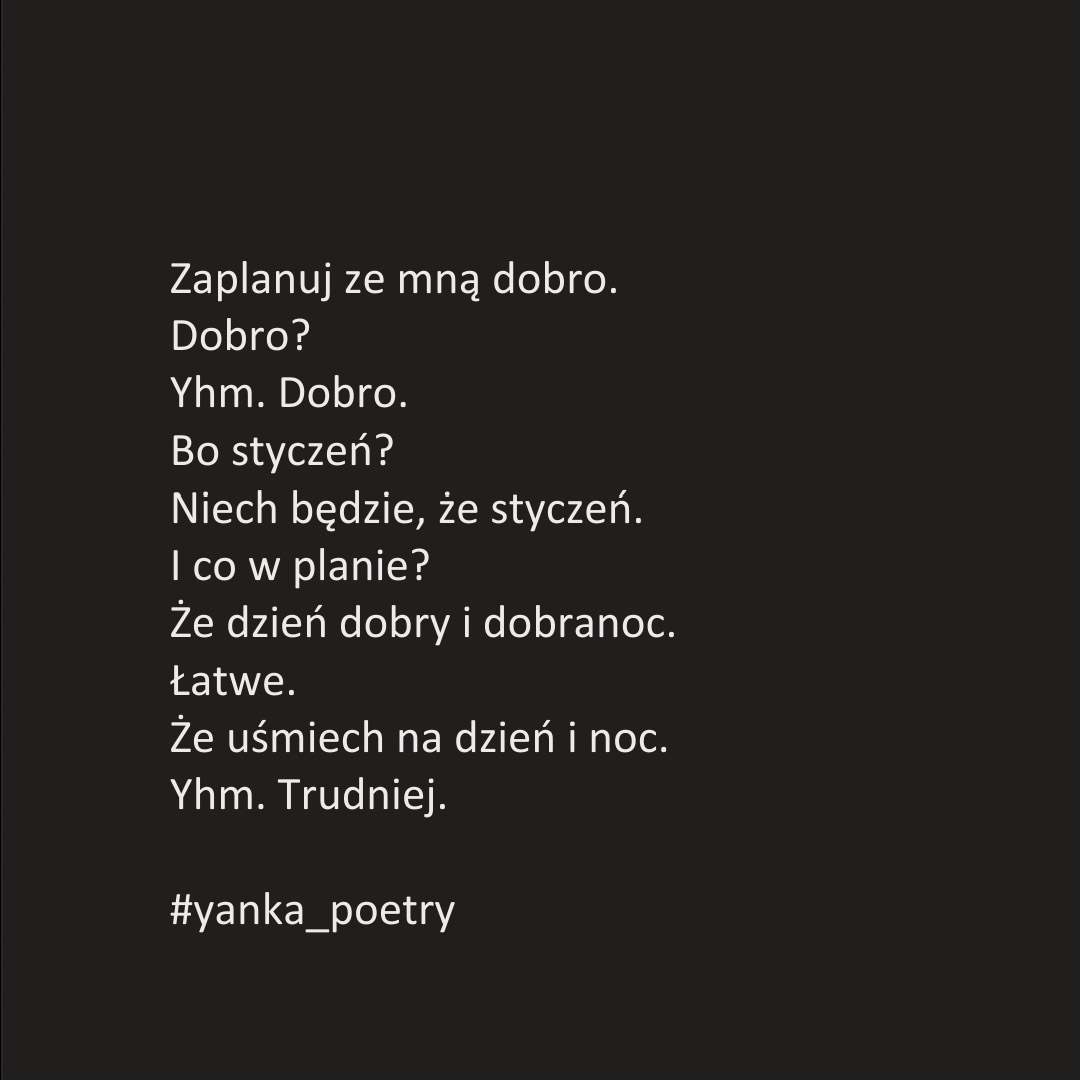 PoetryYanka's tweet photo. Nadciśnieniem dobra bądźmy.
Do wiosny.
A potem?
Samo się wydobrzy.
____________________________________
#yanka_poetry #yanka_photo #dobro #poezjacodzienna #poezja #wedwoje #uśmiech #niebo #lato2022 #zima2023 #instapoezja #instapoetry https://t.co/c73en5NVsw