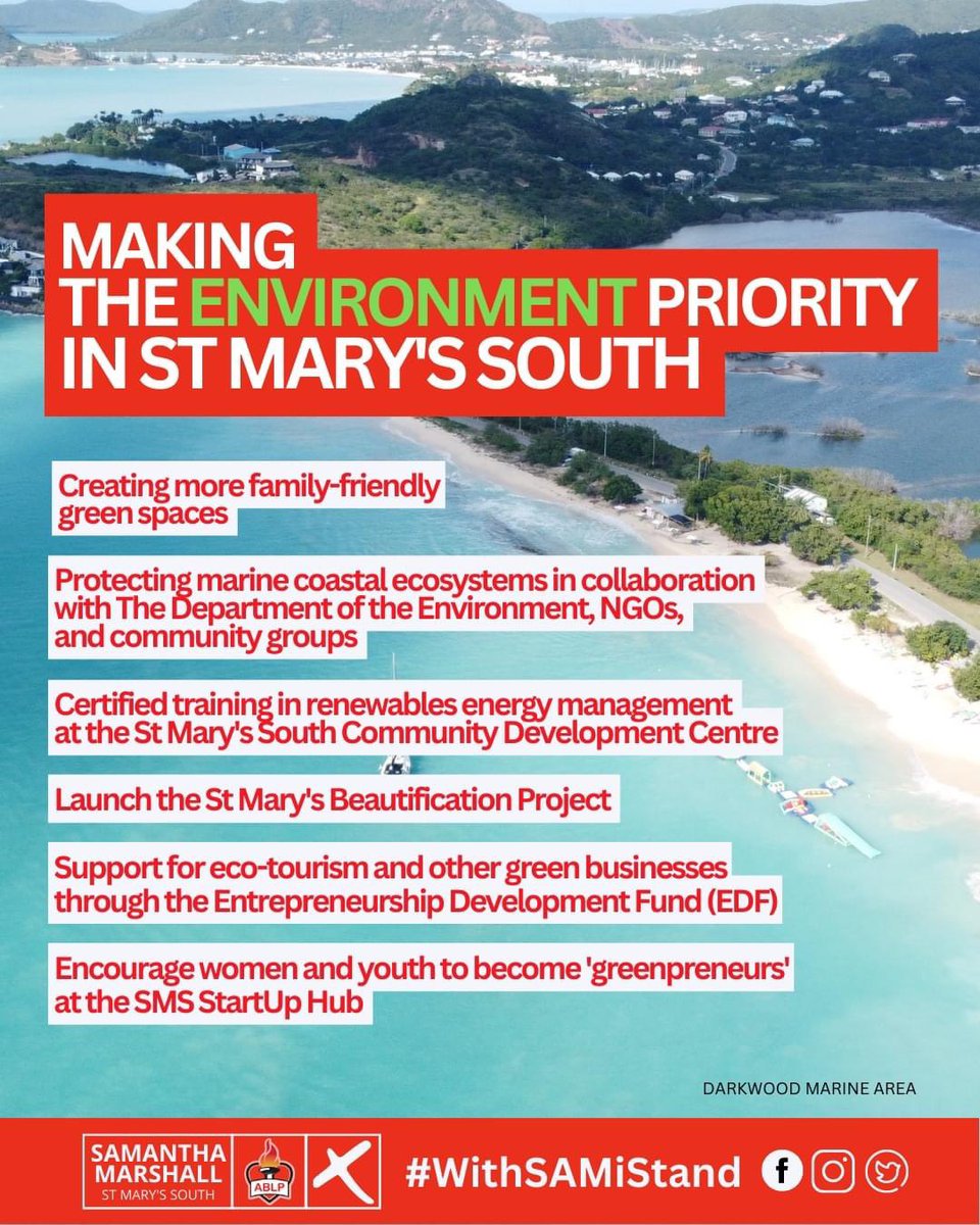 With St Mary's South being a coastal constituency with many areas rich with biodiversity, I am committed to their protection and sustainability as we work together. #StMarysSouth #NextLevel #ABLP #theenvironment