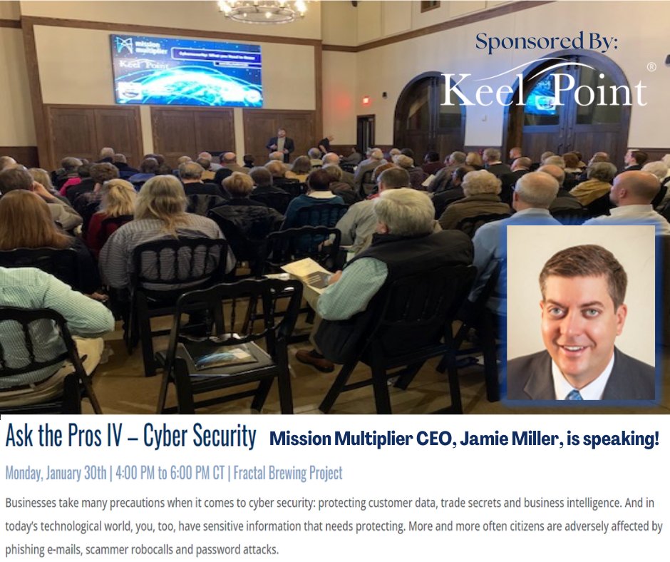 MissionMultiply's tweet photo. We are excited that our CEO, Jamie Miller, has been asked to speak as part of the Keel Point “Meet the Pros” event on Monday, January 30th, from 4pm to 6pm at the Fractal Brewing Project in Huntsville. You don't want to miss this special event!
https://t.co/gENOdmXsg9 https://t.co/qMYuPubKlj