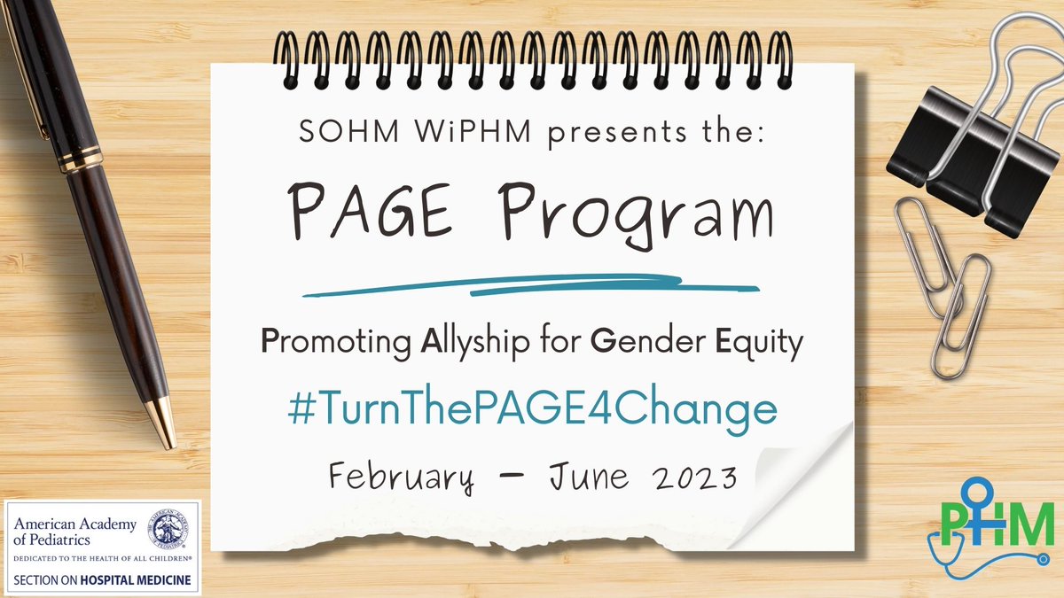 WomenInPHM's tweet photo. We're launching a new program:
๐PAGE - Promoting Allyship for Gender Equity๐
๐ฏ Our goal is to make allyship easy & accessible
๐คฒ All genders encouraged to apply
๐ Check our listserv for registration
Time to show up and #TurnThePAGE4Change
(1/2) https://t.co/83wFaM4zcY