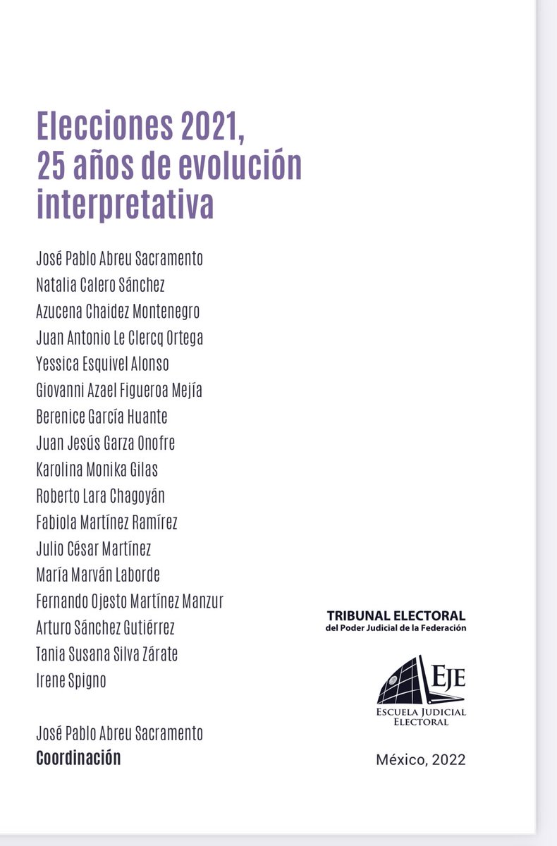 FOjesto's tweet photo. Comparto con emoción esta obra coordinada por  @JPeAbreu en donde analizamos sentencias del @TEPJF_informa del proceso electoral 2020-21. Colaboré con un ensayo respecto a la nulidad de una elección por violación al principio de laicidad (Iglesia-Estado).
https://t.co/15fqsvIztu https://t.co/HBLImt0ate