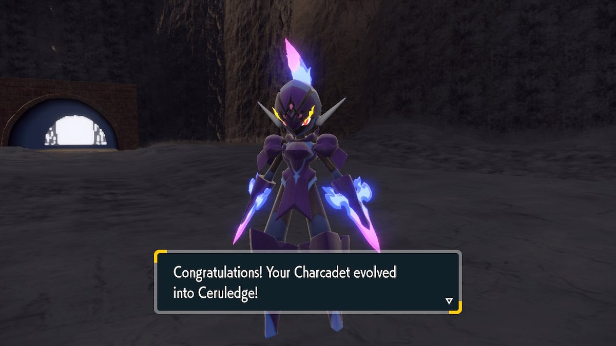 Evolved my Charcadet, Cerludge doesn't look quite as cool tbh. I'll need to get more Charcadet for sure #PokemonScarletViolet #NintendoSwitch