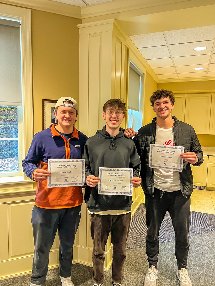 Beta_UC's tweet photo. Over the weekend brothers’ Davis Hagler, Jackson Nutter, &amp; Justin Finklestein attended the Wooden Institute.

Discussing our core values, how to cultivate leadership, and how to further our chapter.   #menofprinciple https://t.co/ehcO53SYa9