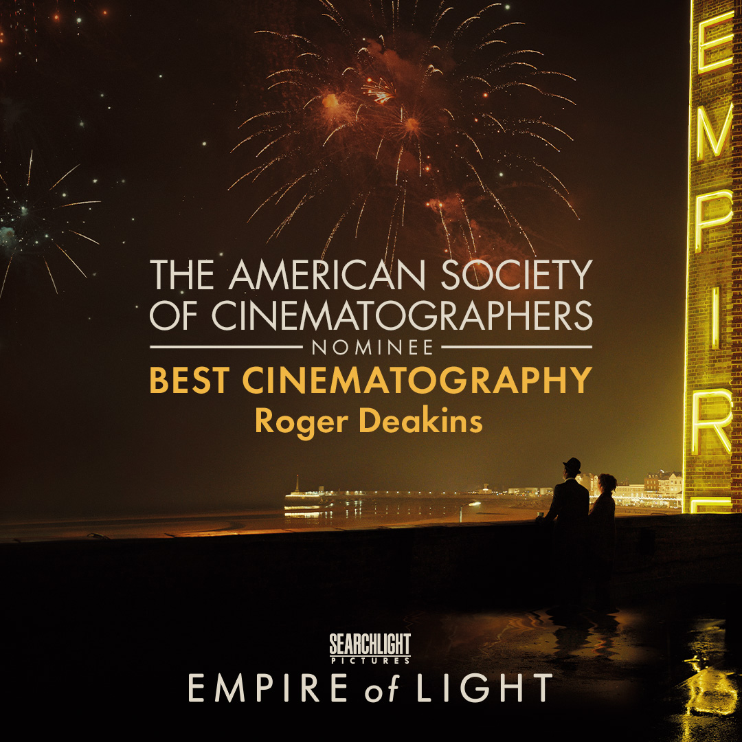The American Society of Cinematographers have nominated #EmpireOfLight for BEST CINEMATOGRAPHY - THEATRICAL FEATURE FILM! #ASCAwards
