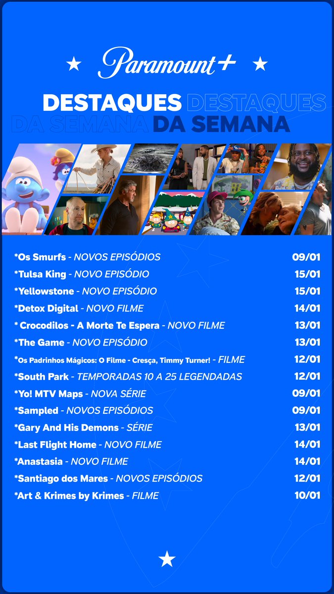 paramountplusbr's tweet photo. Semana nova com gostinho de "quero chegar logo em casa pra assistir algo diferente" 🍿 Por qual desses títulos vocês estão mais ansiosos?

#ParamountPlus https://t.co/EfcHphu5jV