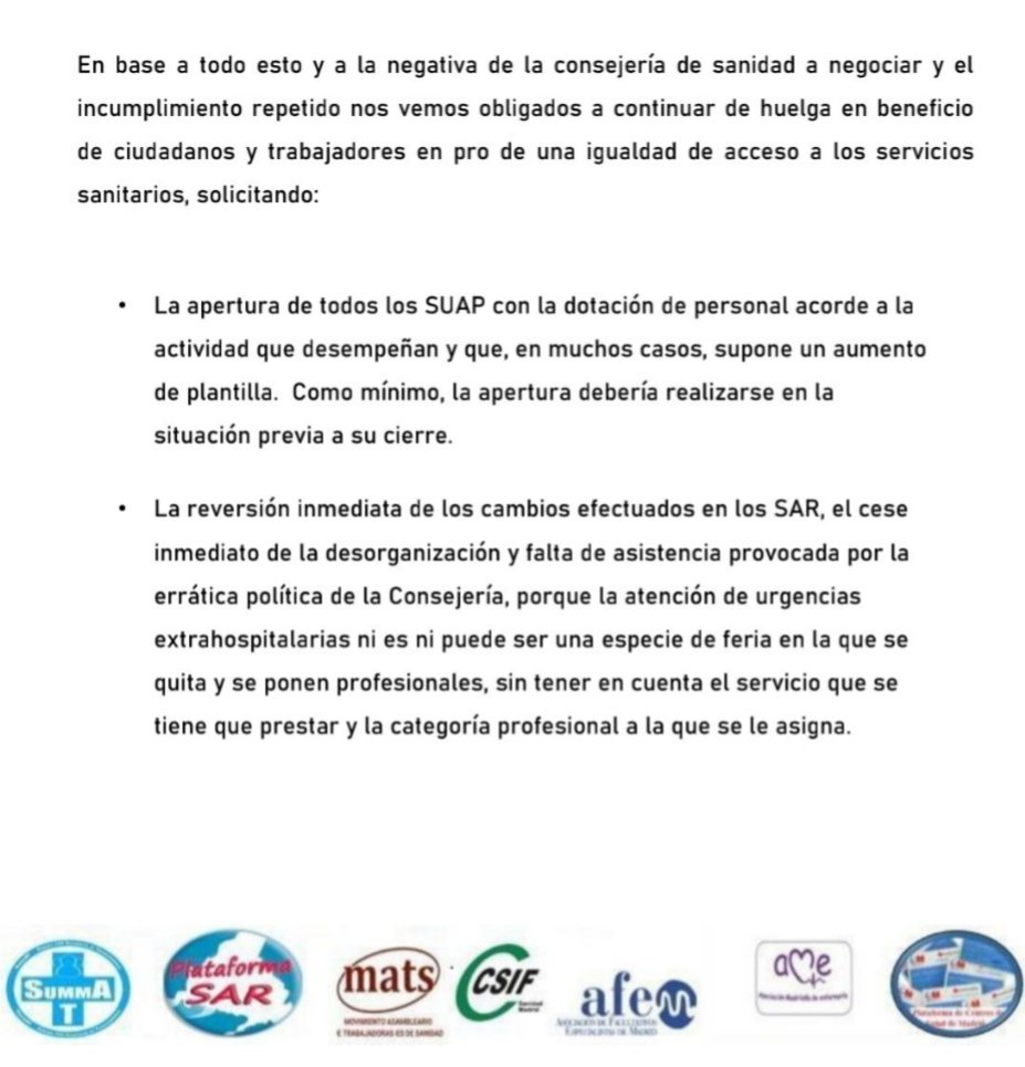 SummAT112's tweet photo. HUELGA EN EXTRAHOSPITALARIA
@juntasXpublica @matsmadrid @Urgenciaslapaz  @Apertura_SUAP @NoroesteSanidad @PSaniPubli_ZN @AuditaSanidad @DefiendeloP
@PlataformaSAR @DefiendeloP @MarisasoldadoS @MUDmedicos @ACUSVAL @DeIndignadxs @PlataformaCS_M @1cada8h @apsemueve https://t.co/B64khlSvE1