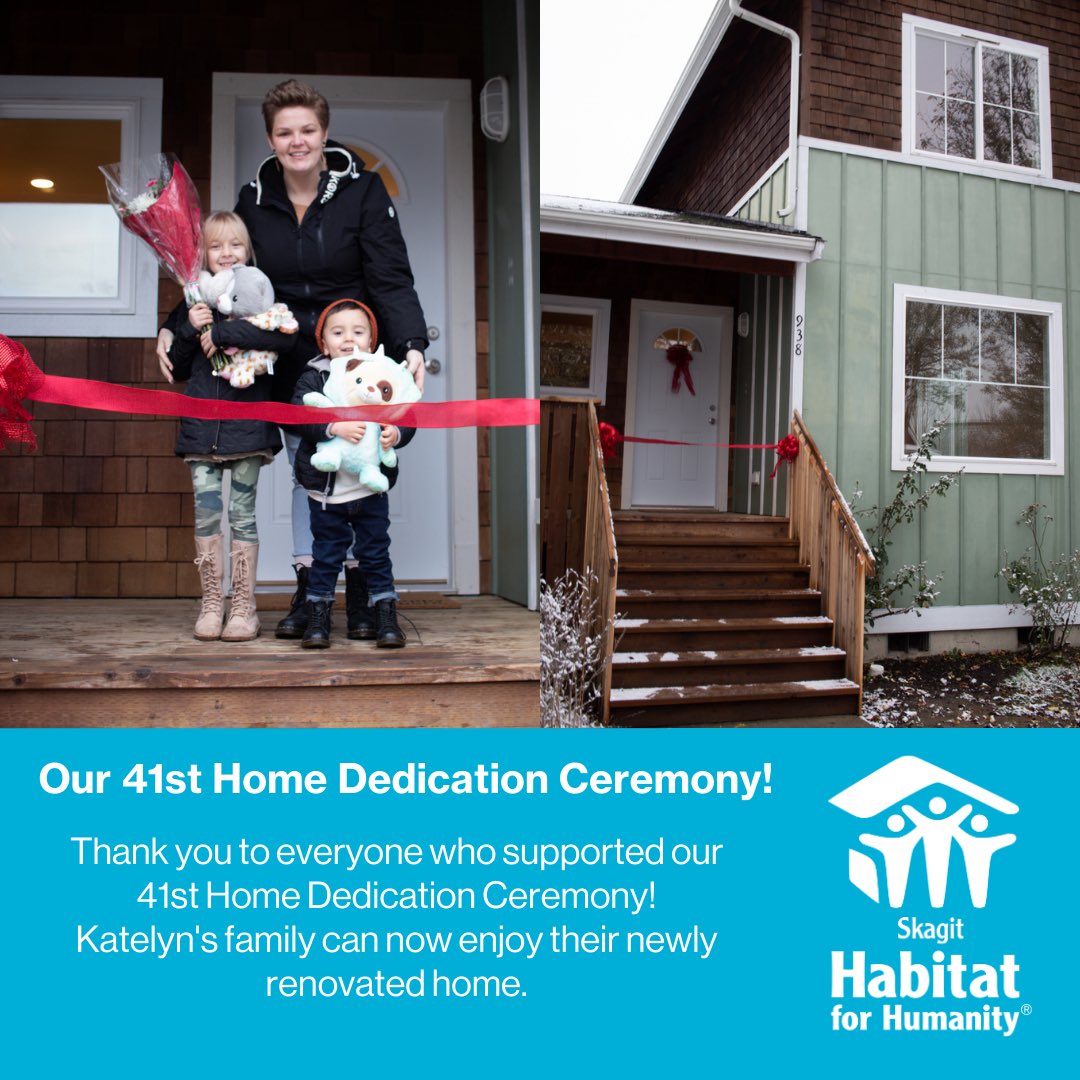 SHFHS's tweet photo. Last month, Katelyn’s family was honored with the dedication of our 41st home 🏠🔑

Thank you again to our supporters who helped make this possible.

#skagithabitat #habitatforhumanity #affordablehousing #homededicationceremony https://t.co/23tn2TL48M