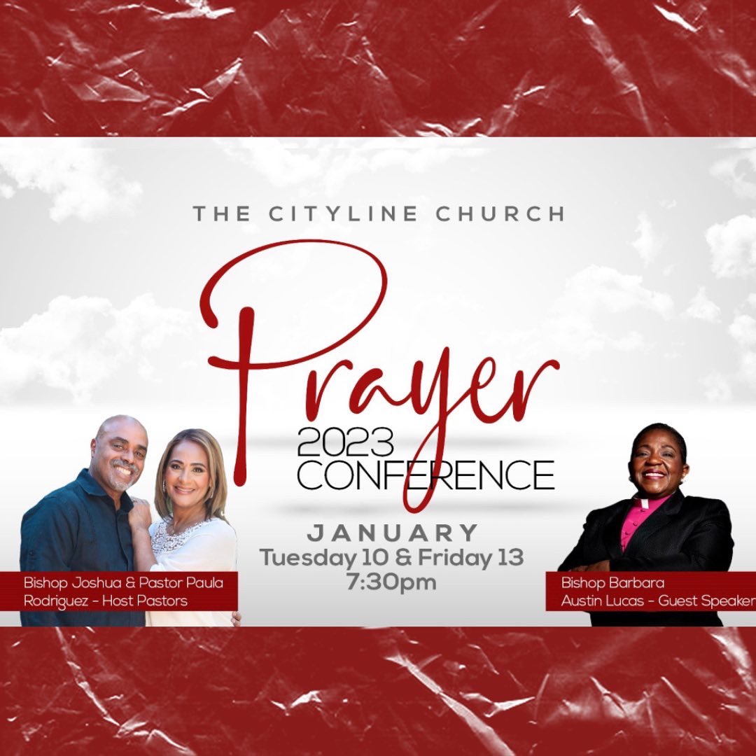 CitylineChurch's tweet photo. We will be hosting our annual prayer conference on Tuesday, January 10th and Friday, January 13th, with guest speaker, Bishop Barbara Lucas.

Join us as we dive deeper into this essential component of our lives as Christians. #prayer #prayerconference #God #JesusChrist #pray https://t.co/5NqE0sBeKp