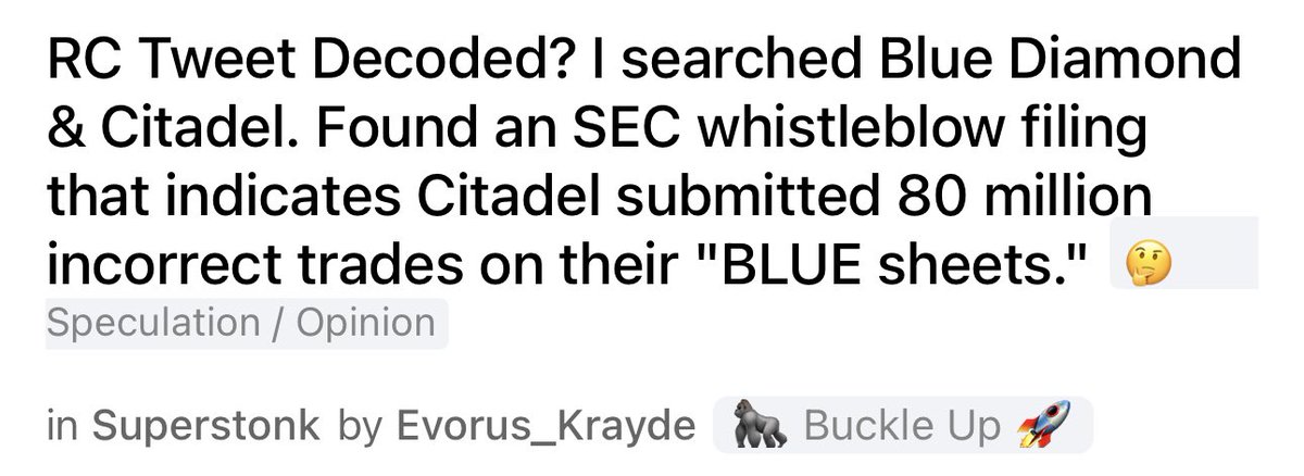 godofmarkets's tweet photo. SEC whistleblow filing that indicates Citadel submitted 80 million incorrect trades on their "BLUE sheets." 🧐 $GME #MOASS #wallstreetbets #GMErica #kengriffinlied #citadelscandal #DRS #GameStopNFT #SuperStonk #wallstreetsilver https://t.co/VW71zBnHzF
