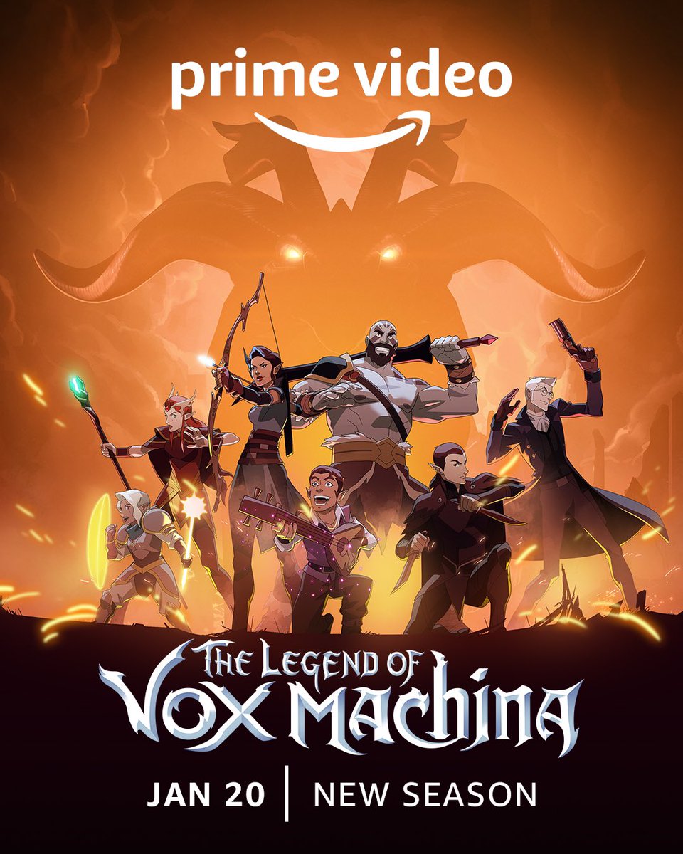 PrimeVideo's tweet photo. Back and better than ever! The saga continues with season 2 of #TheLegendOfVoxMachina on January 20th. https://t.co/RRn4aVEpBx