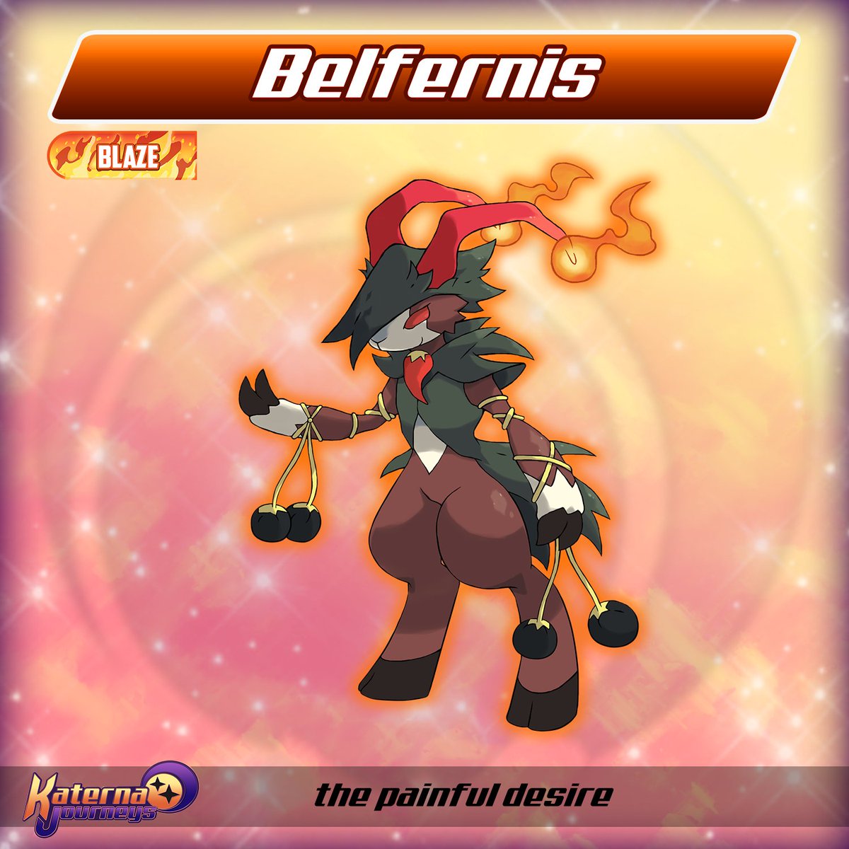 KaternaJourneys's tweet photo. "dont be scared, he wont hurt you...or at last, not physically, once you notice it, you will be addicted to his fruits, broke and adiccted, to his spicy madness"
@AntaresKat01 @GRaptor28 @KariagoRW 
#Pokemon #fakemon #indiegame #GameDesign #katerna #indie https://t.co/rKaOBT0zPl