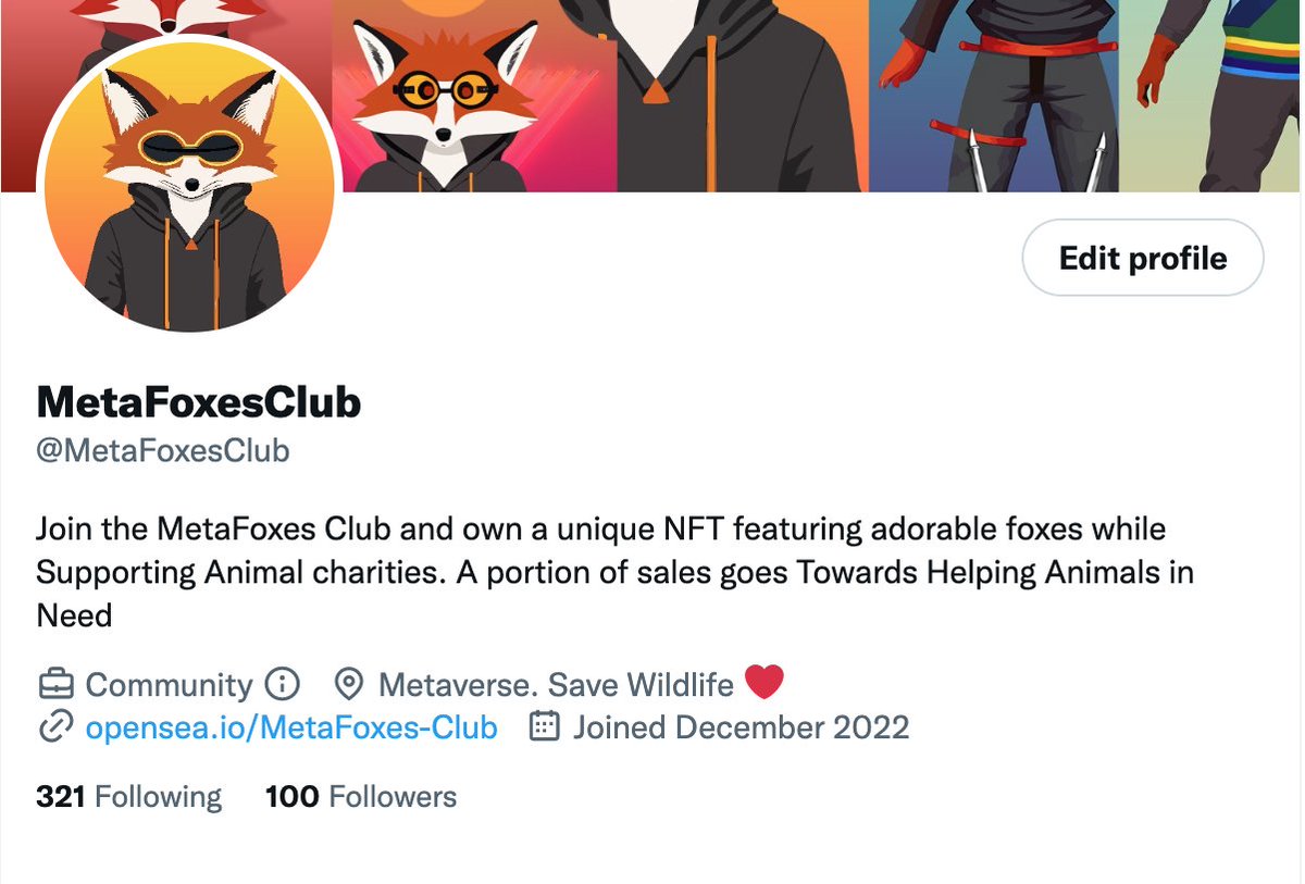 MetaFoxesClub's tweet image. A big thank you to the 100 amazing followers of the Meta Foxes Club! Your support means the world to us and we are so grateful to have such a passionate community. Here's to many more Fun discussions and shared experiences. Thank you for being a part of this journey with us! #nft