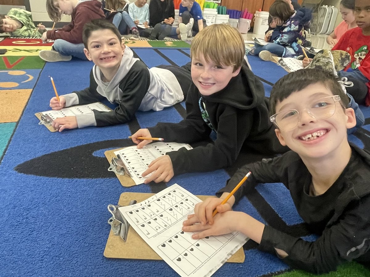 MrsB323's tweet image. 3rd graders composed their own rhythms to play on instrument next music class. Creative and focused learners! #JCSchoolsChampions #WeAreElementary @jcschoolselemed @North_Tweets @MusicplayTV