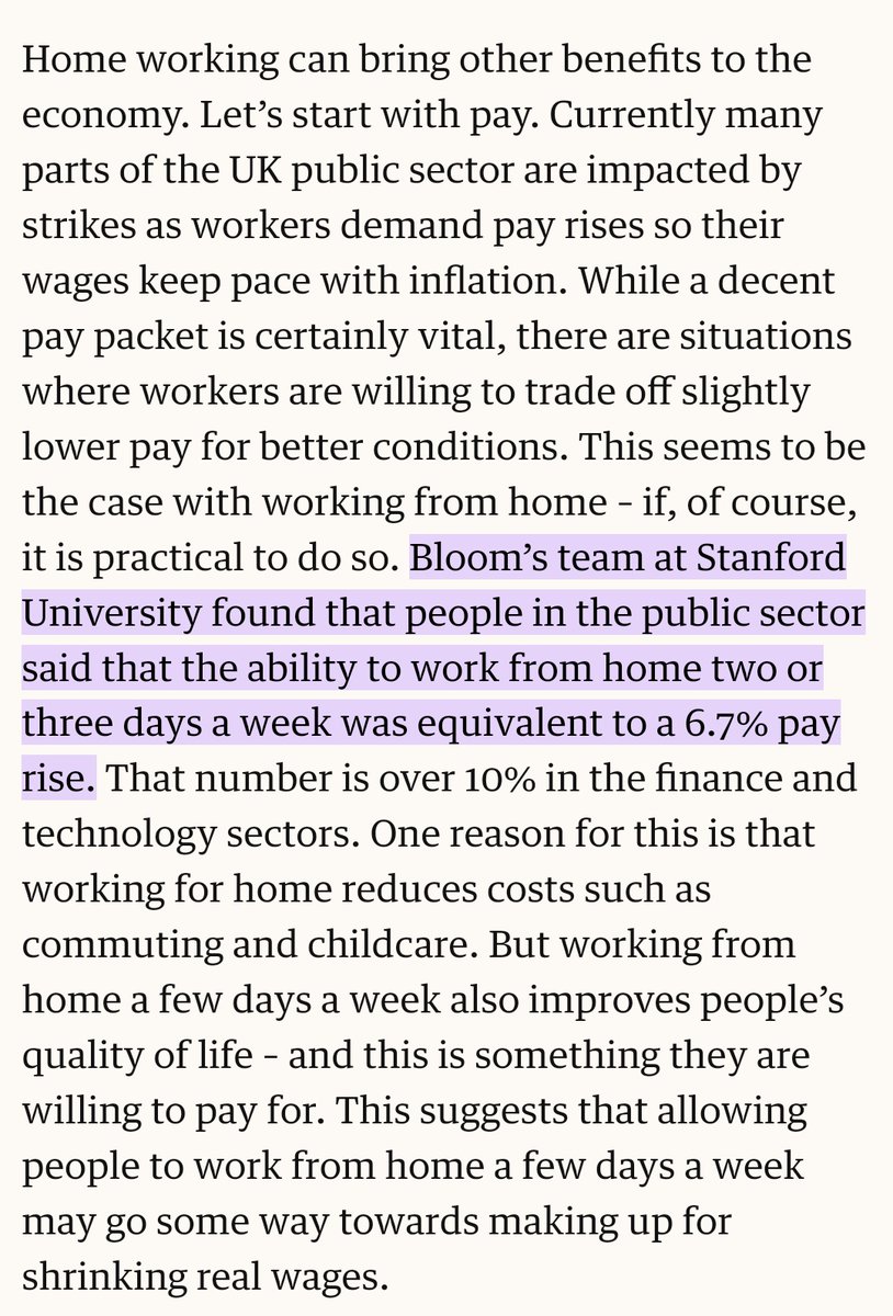 "The ability to work from home two or three days a week- equivalent to a 6.7% pay rise" #WFH #hybridwork

🏠💻

theguardian.com/commentisfree/….