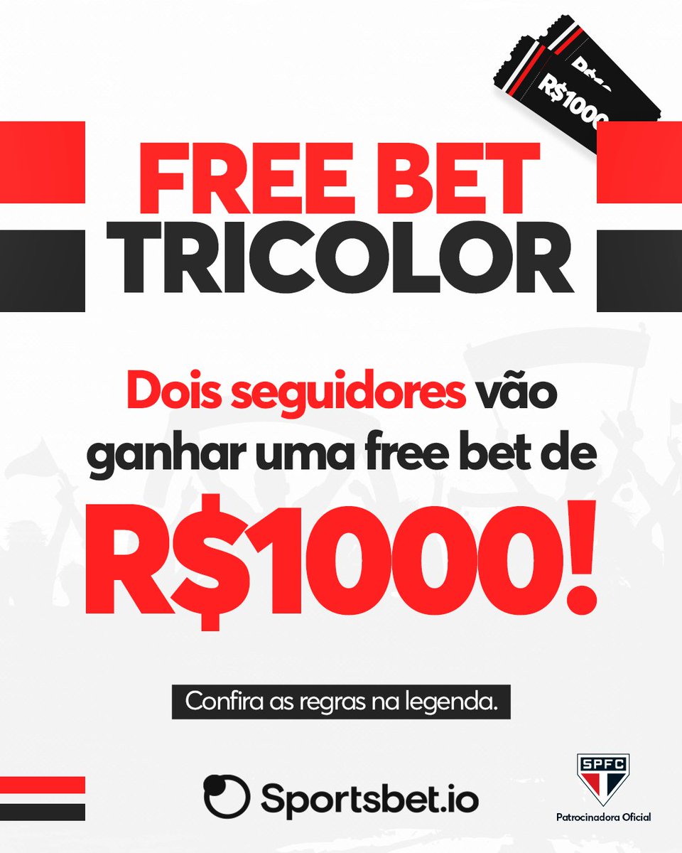 🇾🇪🇾🇪🇾🇪 Tá chegando a hora de começar a temporada Tricolor! Bora ganhar uma free bet pra usar já na estreia?

Dois seguidores vão conseguir uma hein

Pra participar é só:

➡️ Dar RT 
➡️ Seguir a <a href="/sportsbetiobr/">Dicas de Apostas</a>
 
O resultado a gente divulga quarta-feira