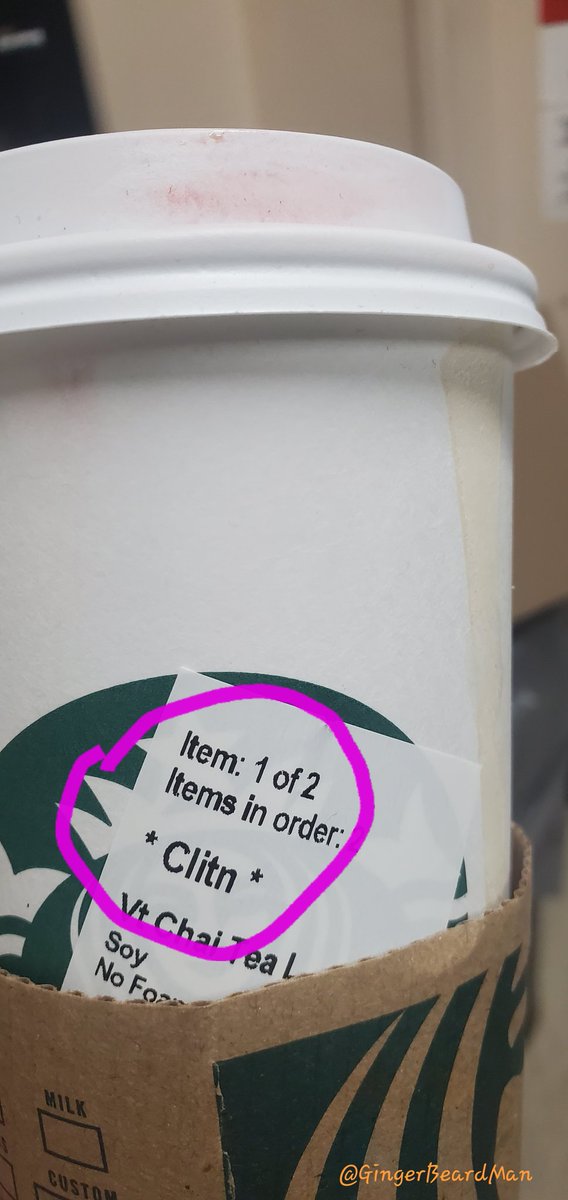 GingieBeardMan's tweet photo. Thank you @Starbucks for the lunchtime laugh and for crowning 👑 me the new #ClitCommander 😘
#Coffee
#Clerks
#JayandSilentBob
@ThatKevinSmith @JayMewes https://t.co/LFl98WGmHM