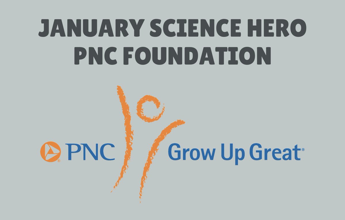 January 2023’s Science Hero is the PNC Foundation! PNC makes possible a partnership with 2 area preschools, helping to spreading STEM education access all over Western North Carolina. Thank you for being a science hero  and sparking love of STEAM in our young learners!