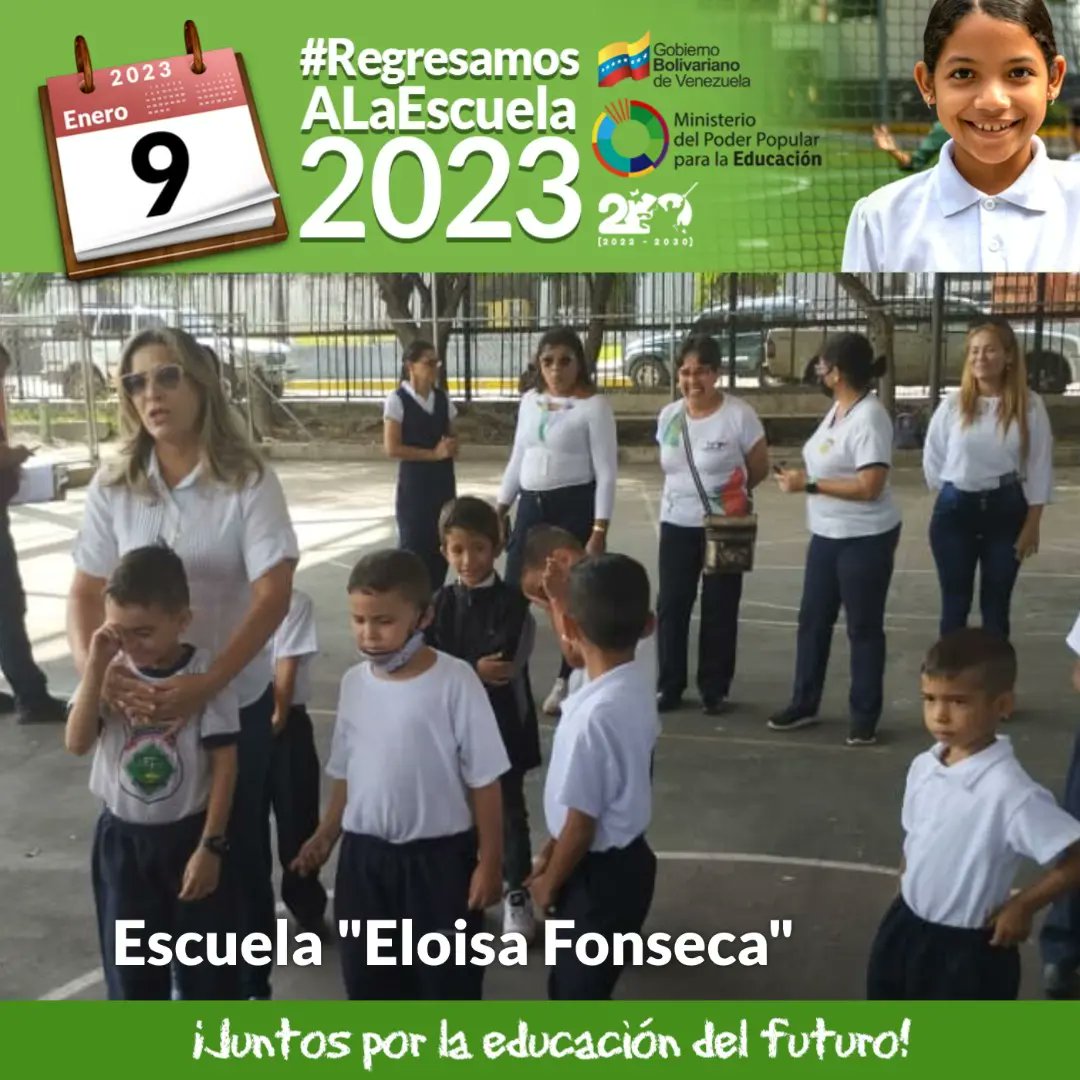#09Ene || Autoridad Educativa visita planteles de la entidad trujillana, acompañada del Frente Preventivo, a fin de constatar el 100% del regreso a clases y el compromiso de nuestros maestros y maestras.

<a href="/Gerardo4fPsuv/">Gerardo Márquez</a> <a href="/_LaAvanzadora/">Yelitze Santaella</a> @MPPEDUCACION

#RegresamosALaEscuela2023