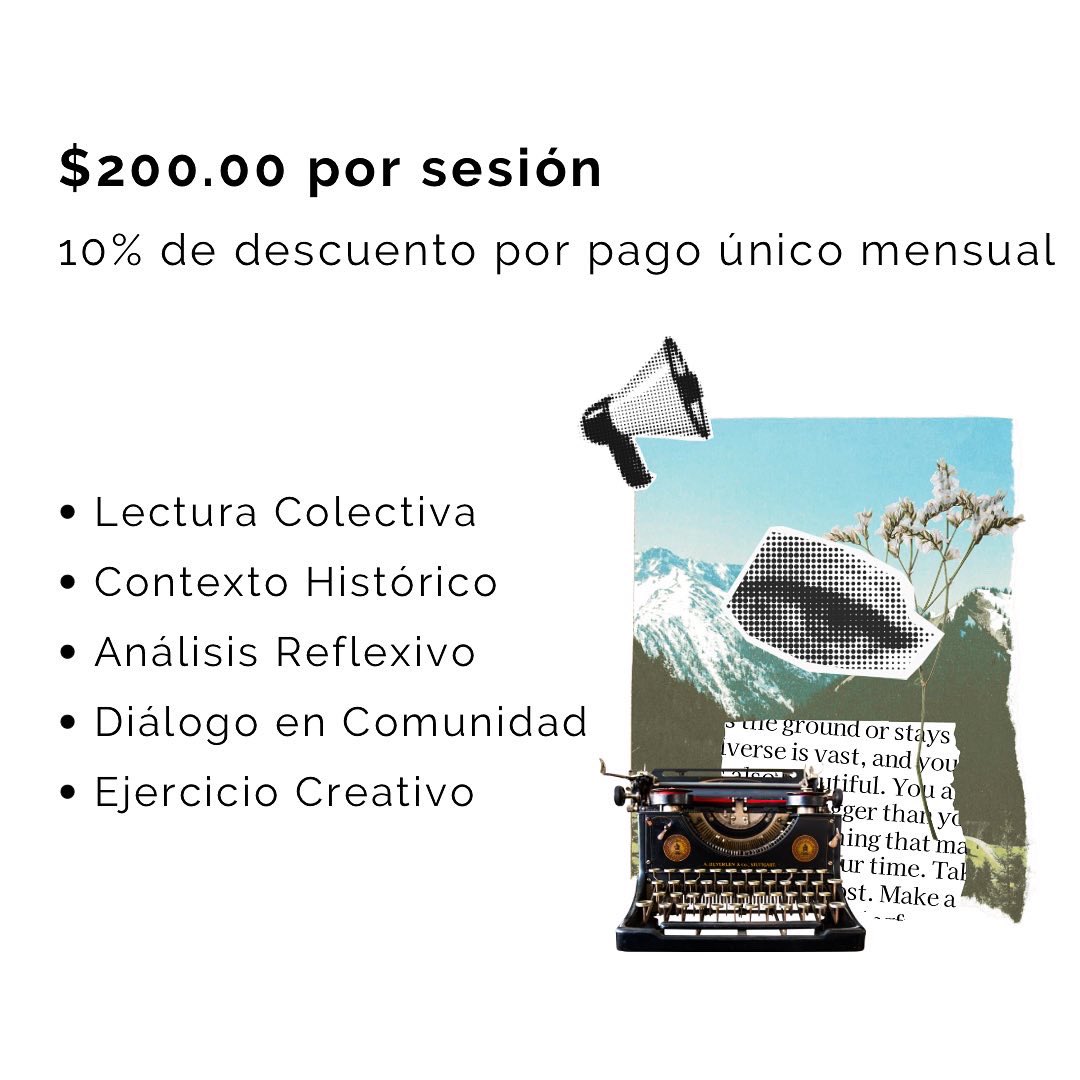 empezando el 2023 en <a href="/estroboscopiomx/">Estroboscopio</a> con este espacio tan bonito para leer a las autoras que la rompieron en el siglo xx ✨🌊

lunes - en línea 

martes - presencial 

más info x dm ☕️✨