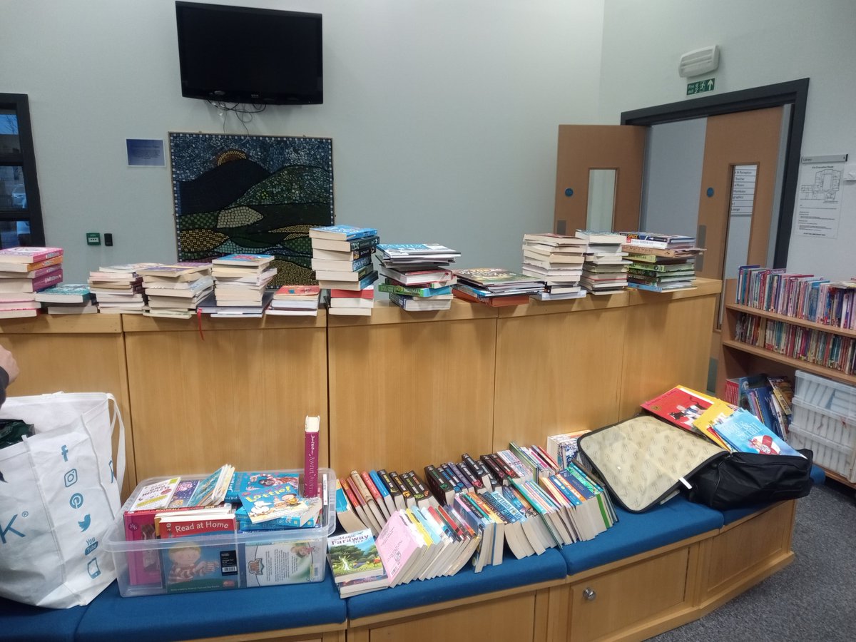 RothieSchool's tweet photo. This isn't even HALF of the number of book we were donated by our Rothie families and the Inverurie community! We are so excited to get them into our school library and cannot say a big enough thank you!😀 https://t.co/KTIJMgHFJA
