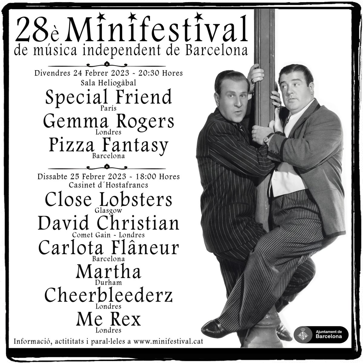 Recordeu que ja podeu comprar les entrades anticipades per al Minifestival 2023 
Anticipada divendres 24/02 - 6 €
Anticipada dissabte 25/02 - 14 €
minifestival.cat