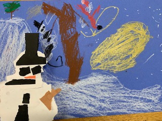 Today we finished our snowman murals in Art.  We have loved having Ms. Fox as our Art Teacher while Ms. Murphy has been out.  We will miss you! <a href="/EphesusElem/">Ephesus Elementary</a>  <a href="/ephesusartroom/">Hannah Murphy</a> #snowmanatnight #mixedmedia